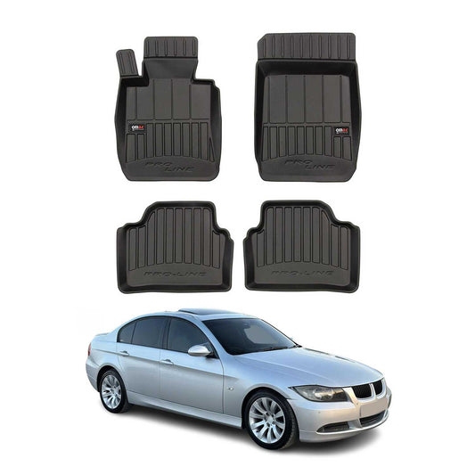 2006-2011 BMW 3 Series E90 E91 RWD (2WD) Premium Floor Mats Liners Full Set All Weather Heavy Duty Black