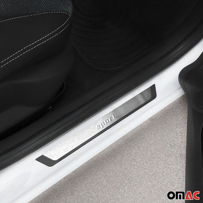 OMAC Door Sill Scuff Plate Scratch Protector for Hyundai Venue Sport Steel Silver 4x U013734