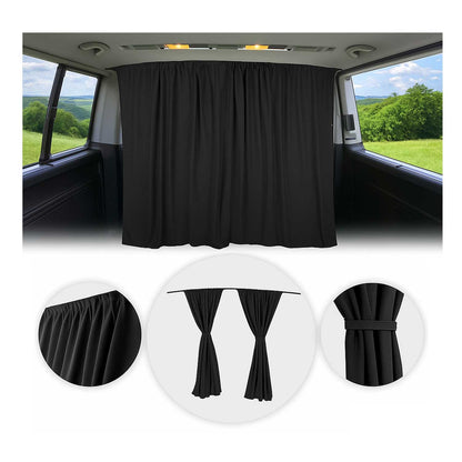 Mercedes Sprinter Cabin Divider Curtain Privacy Curtains Black 2 Curtains