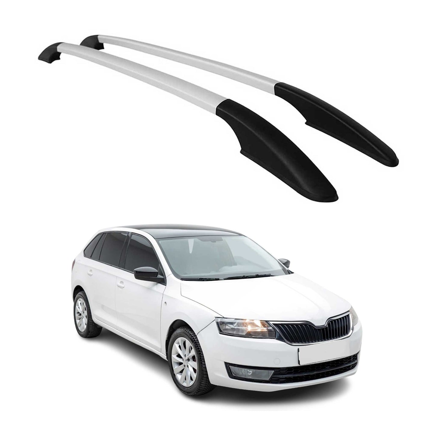 2013-2021 Skoda Rapid Spaceback Roof Rack Rails Side Rails Silver