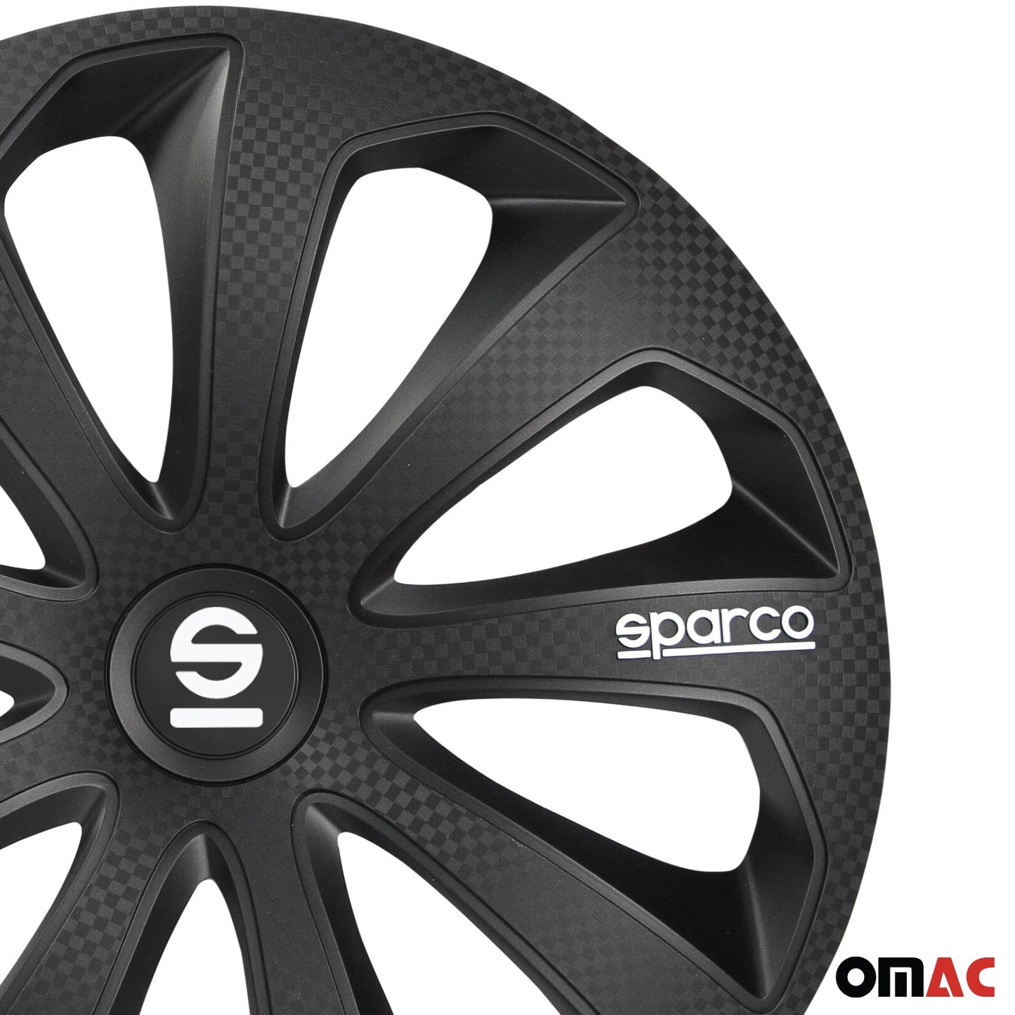 OMAC 16" Sparco Sicilia Wheel Covers Hubcaps Black 4 Pcs 96SPC1674BKC