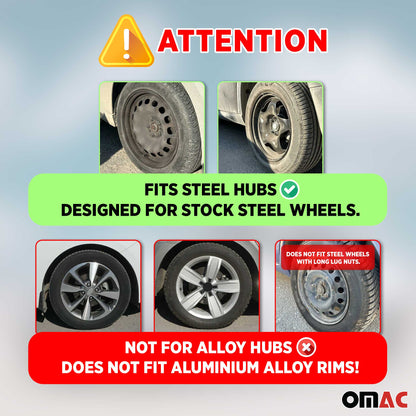 ColorFlex Hub Caps Wheel Cover 14" Gray & Yellow Full Set 4 pcs.