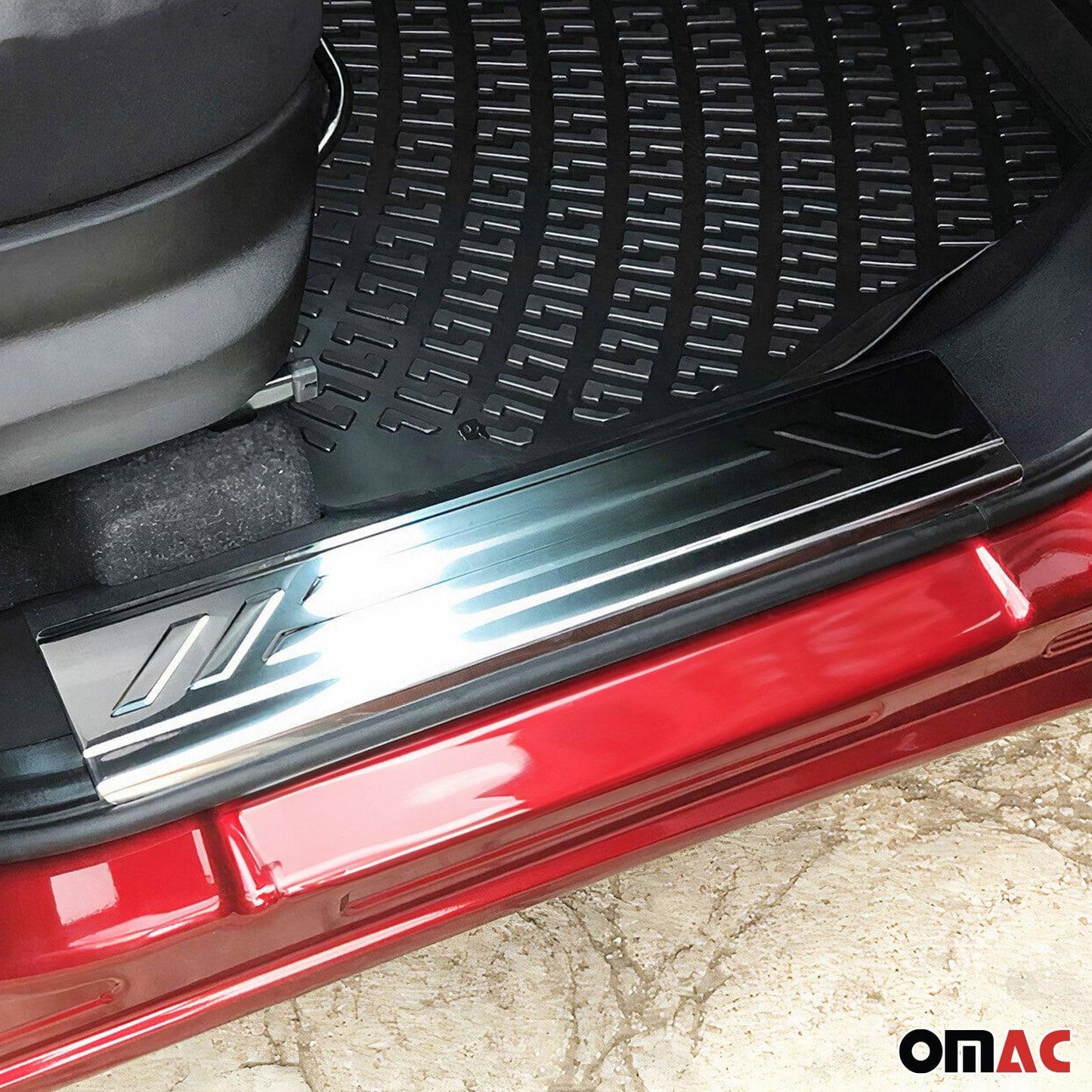 OMAC Door Sill Scuff Plate Scratch Protector for RAM ProMaster City 2015-22 Steel 4x 2524094N