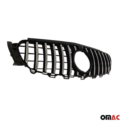 OMAC For Mercedes W213 E-Class 2016-2020 GT R PANAMERICANA Grill W/360 Chrome/BLK 4761P084AMGS