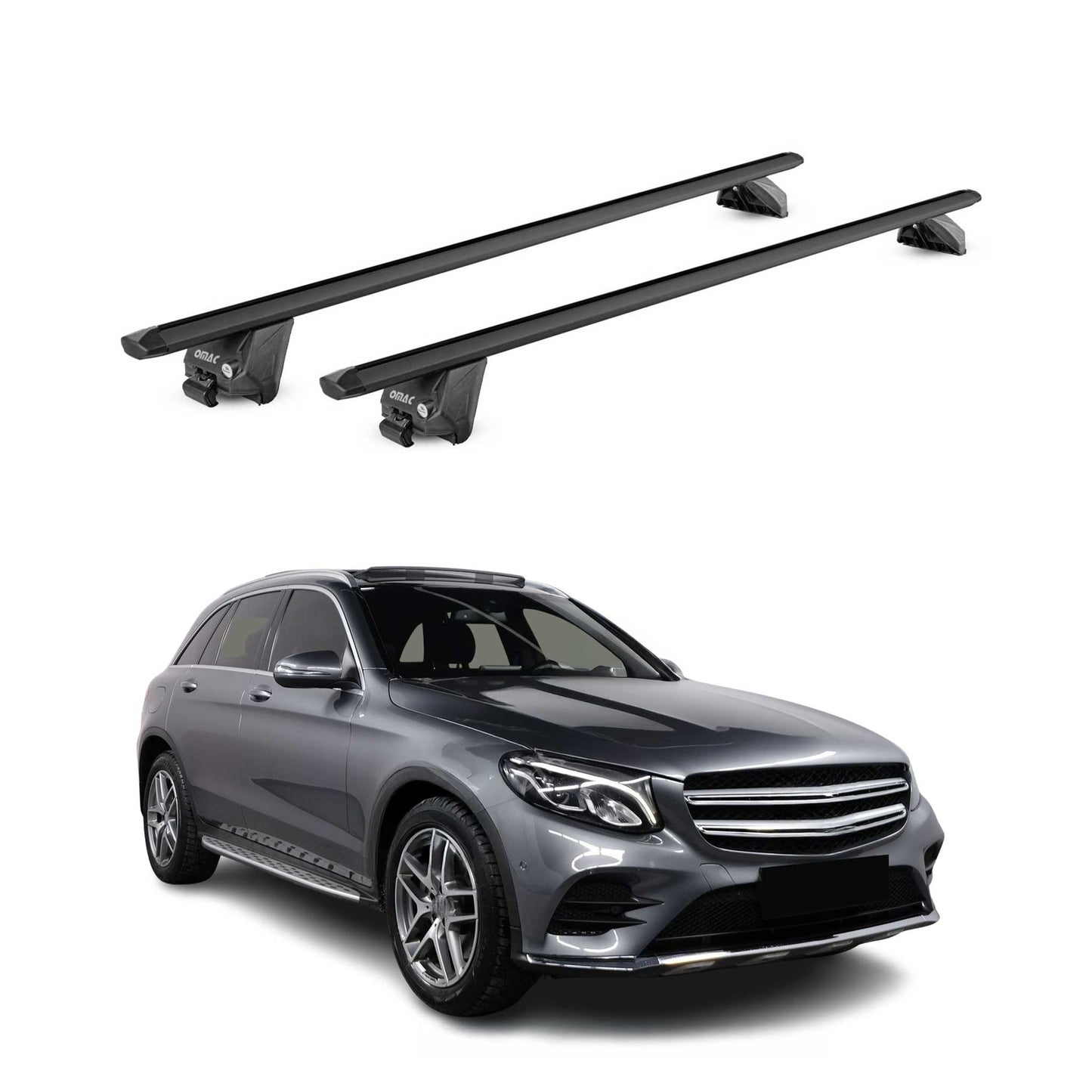2016-2022 Mercedes GLC Class X253 Roof Rack Cross Bars Black