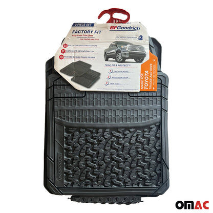 OMAC BF Goodrich Floor Mats for Toyota Trucks & SUV All Weather Black Rubber 2 Pieces 96BF447