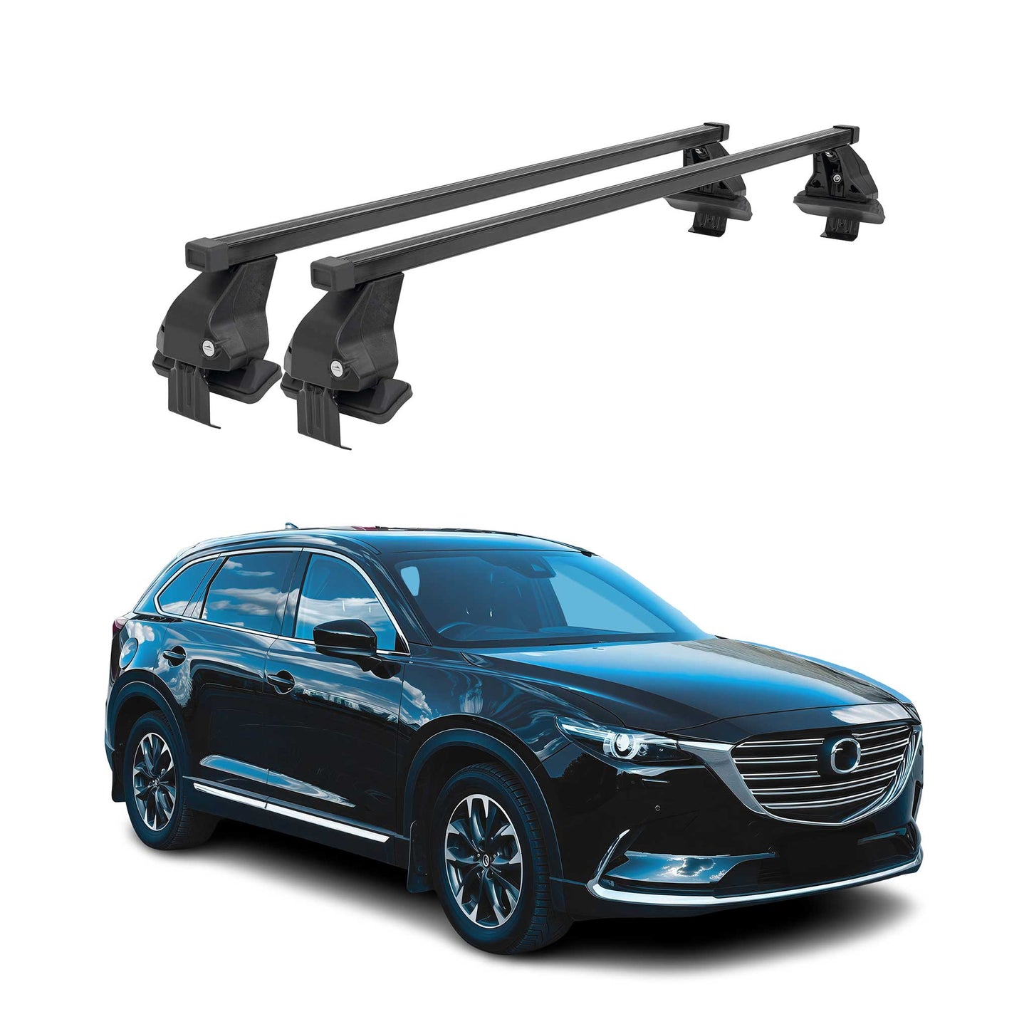 2016-2023 Mazda CX-9 Roof Rack Cross Bars Black