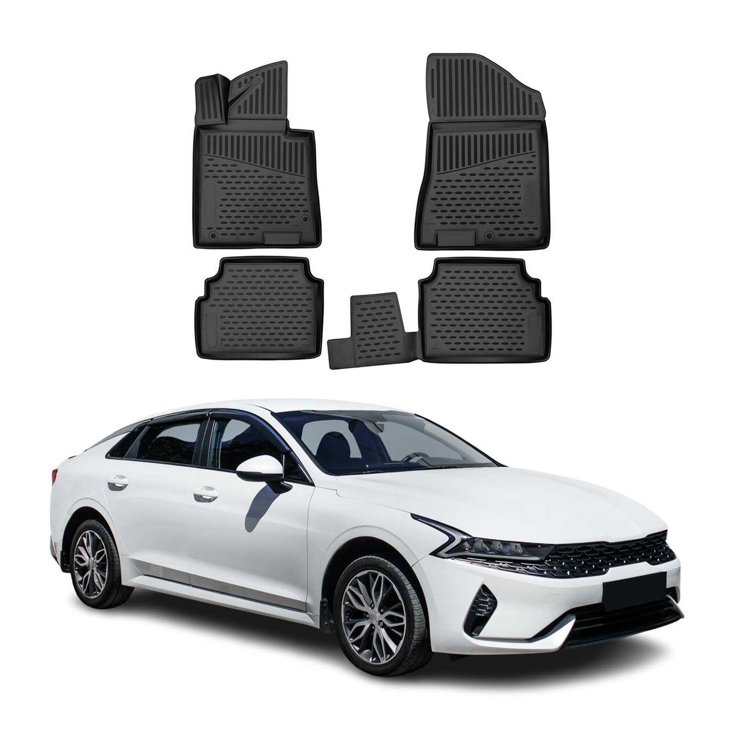 2021-2026 Kia K5 Floor Mats Liners Full Set All Weather Black