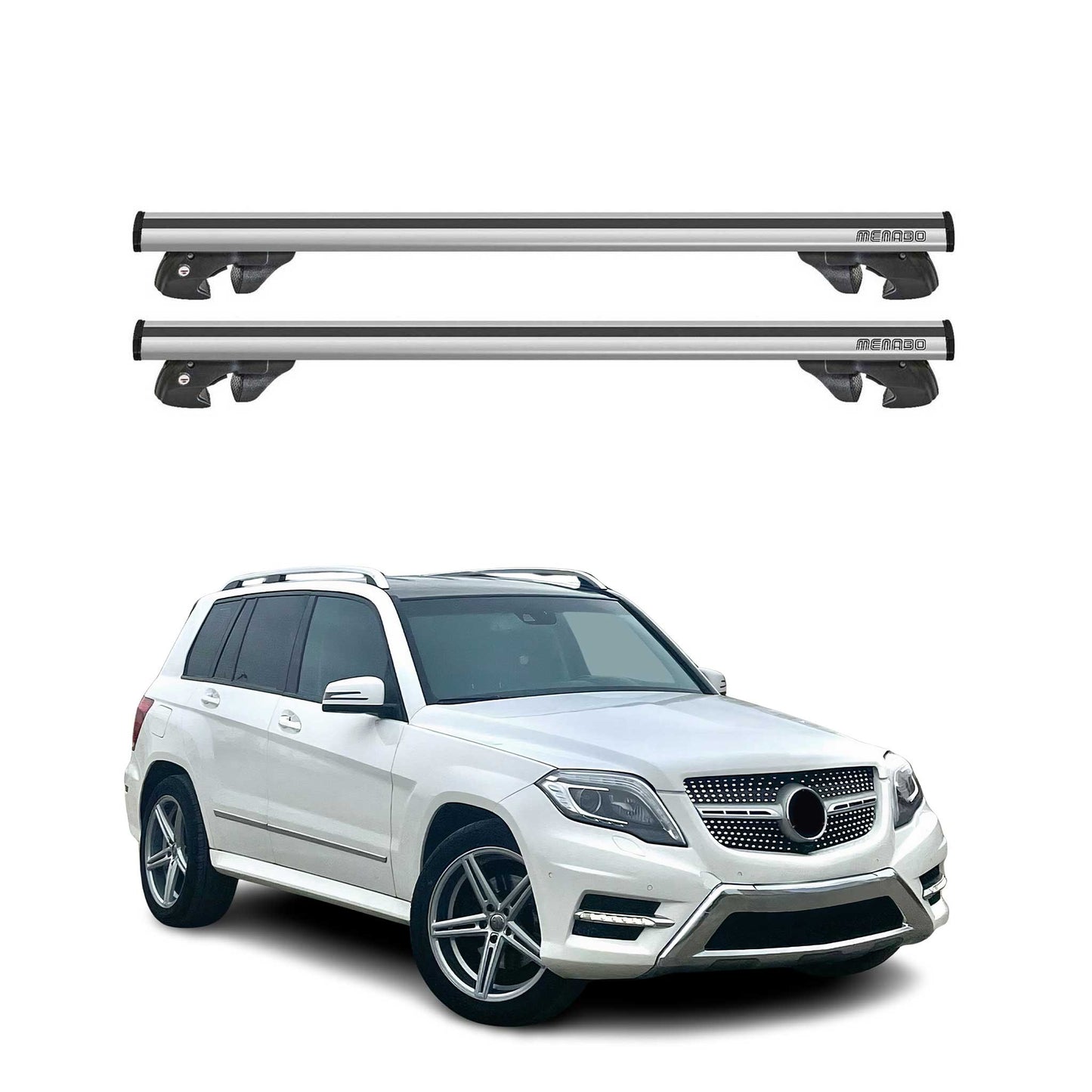 2009-2015 Mercedes GLK Class X204 Roof Rack Cross Bars Silver