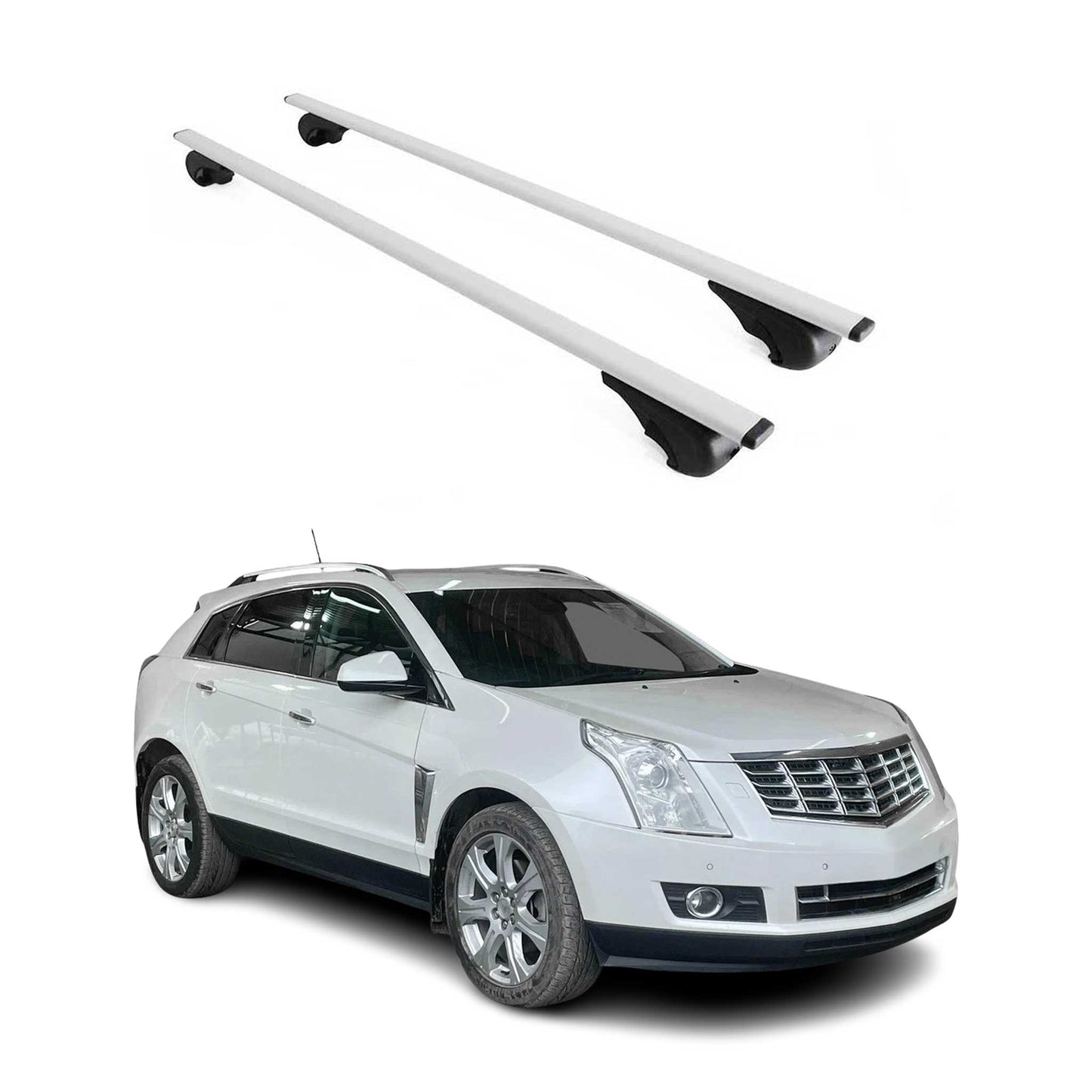 2004-2016 Cadillac SRX Roof Rack Cross Bars Silver