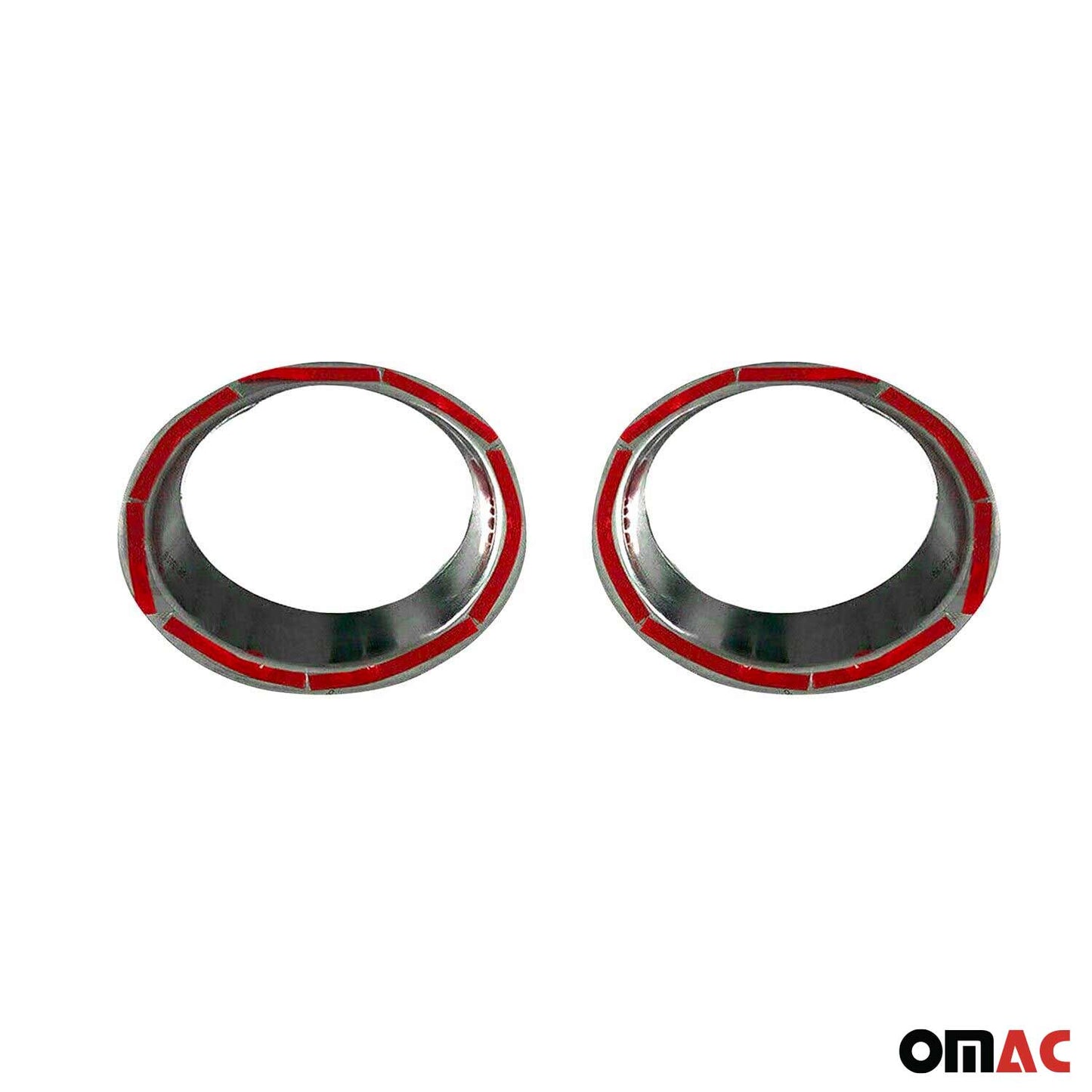 OMAC Fog Light Lamp Bezel Cover for Kia Soul 2010-2013 Steel Silver 2 Pcs 4008103