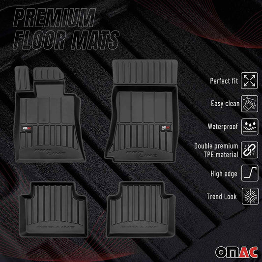 2017-2025 Alfa Romeo Giulia RWD Premium Floor Mats Liners Full Set All Weather Heavy Duty Black