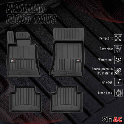 2017-2025 Alfa Romeo Giulia RWD Premium Floor Mats Liners Full Set All Weather Heavy Duty Black