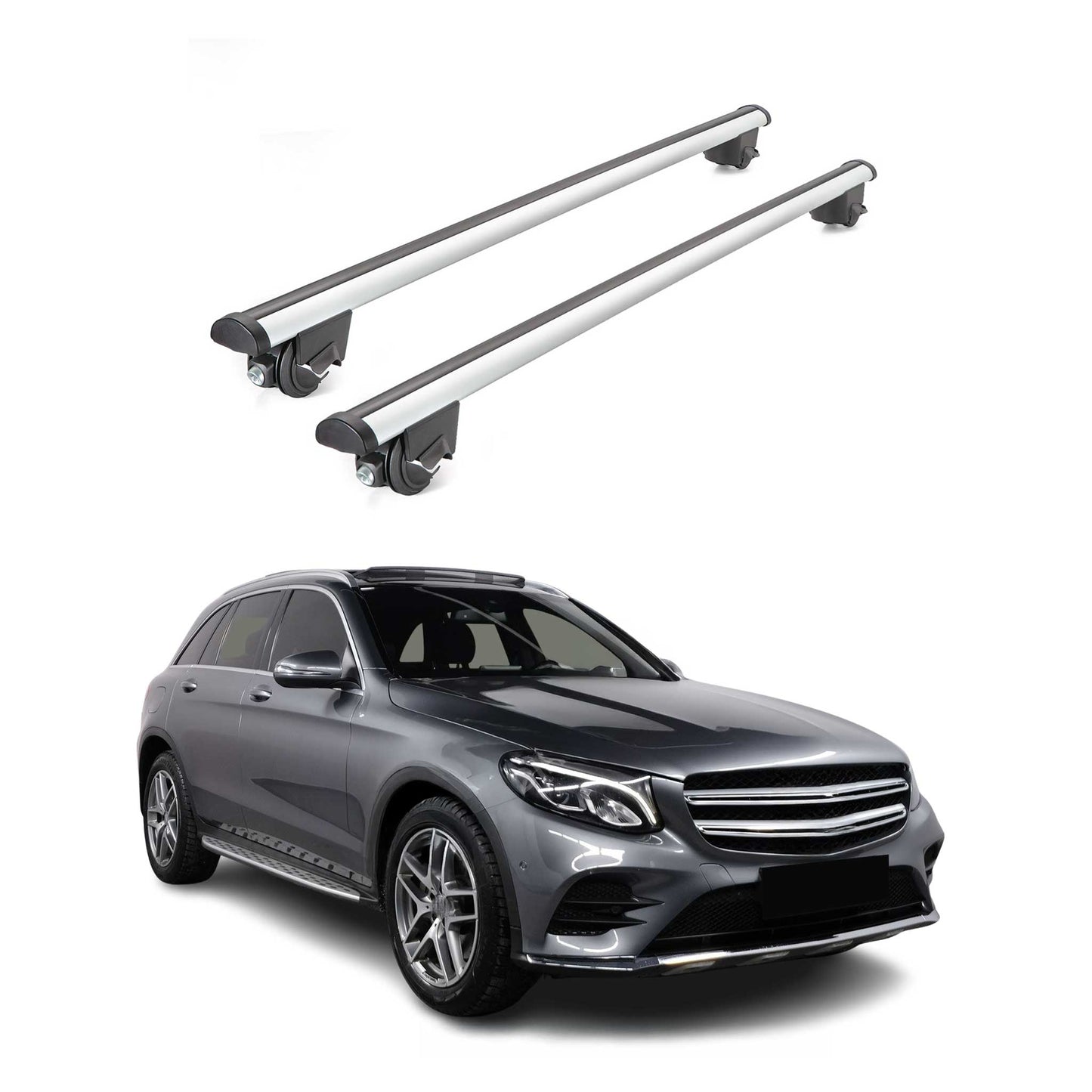 2016-2022 Mercedes GLC Class X253 Roof Rack Cross Bars Silver