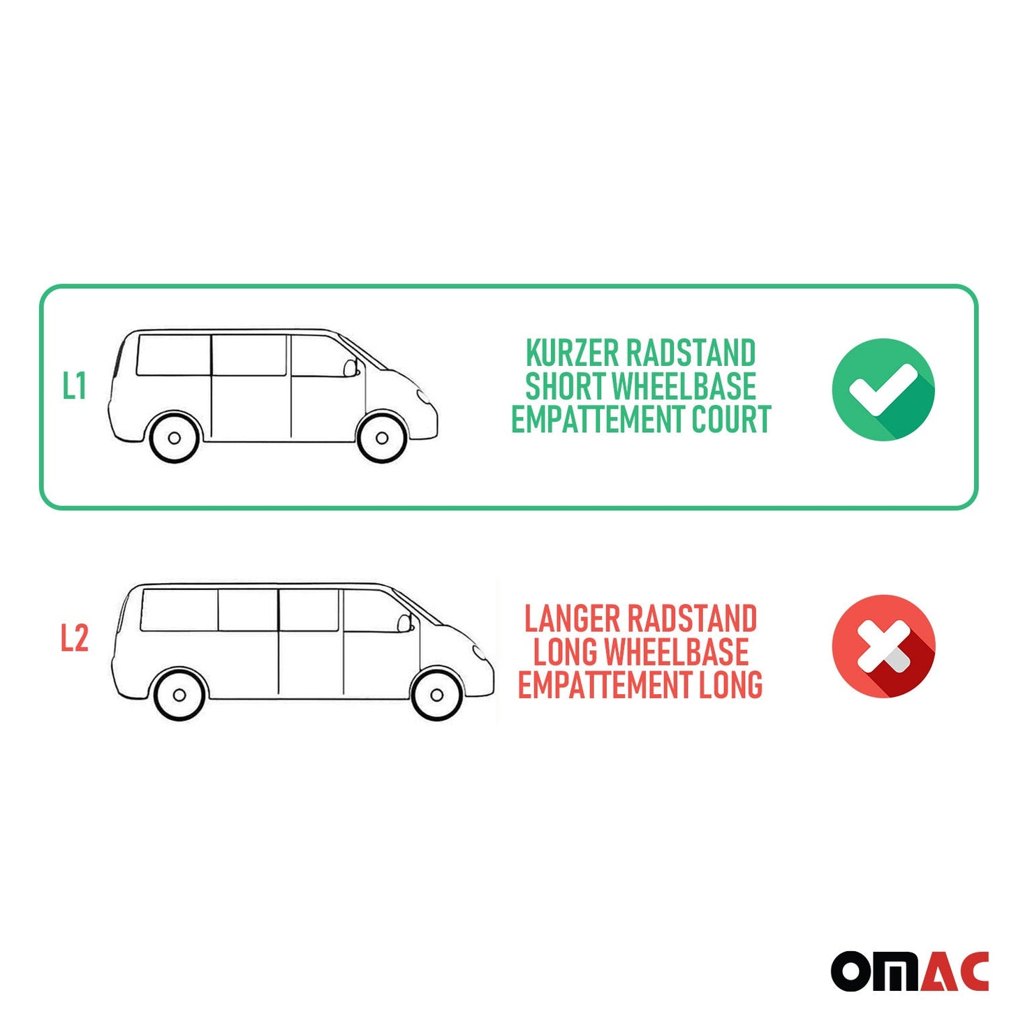 2014-2023 Ford Transit Connect L1 Roof Rack Rails Side Rails Silver