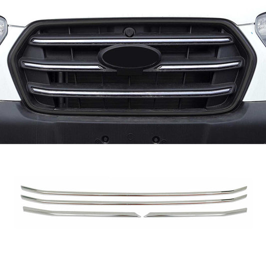 2021-2025 Ford Transit Front Bumper Grill Trim Molding Stainless Steel Silver 4 Pcs