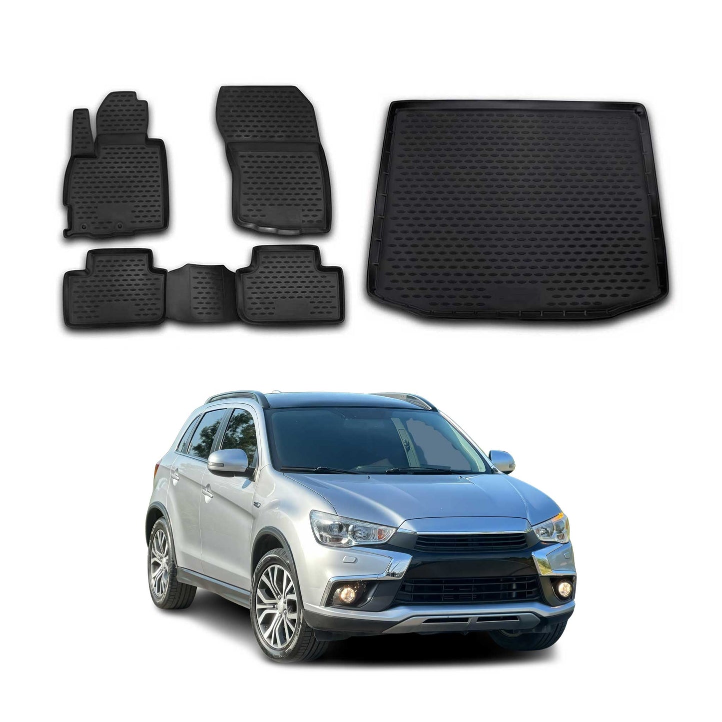 2011-2024 Mitsubishi Outlander Sport Floor Mats & Cargo Liner Full Set All Weather Black