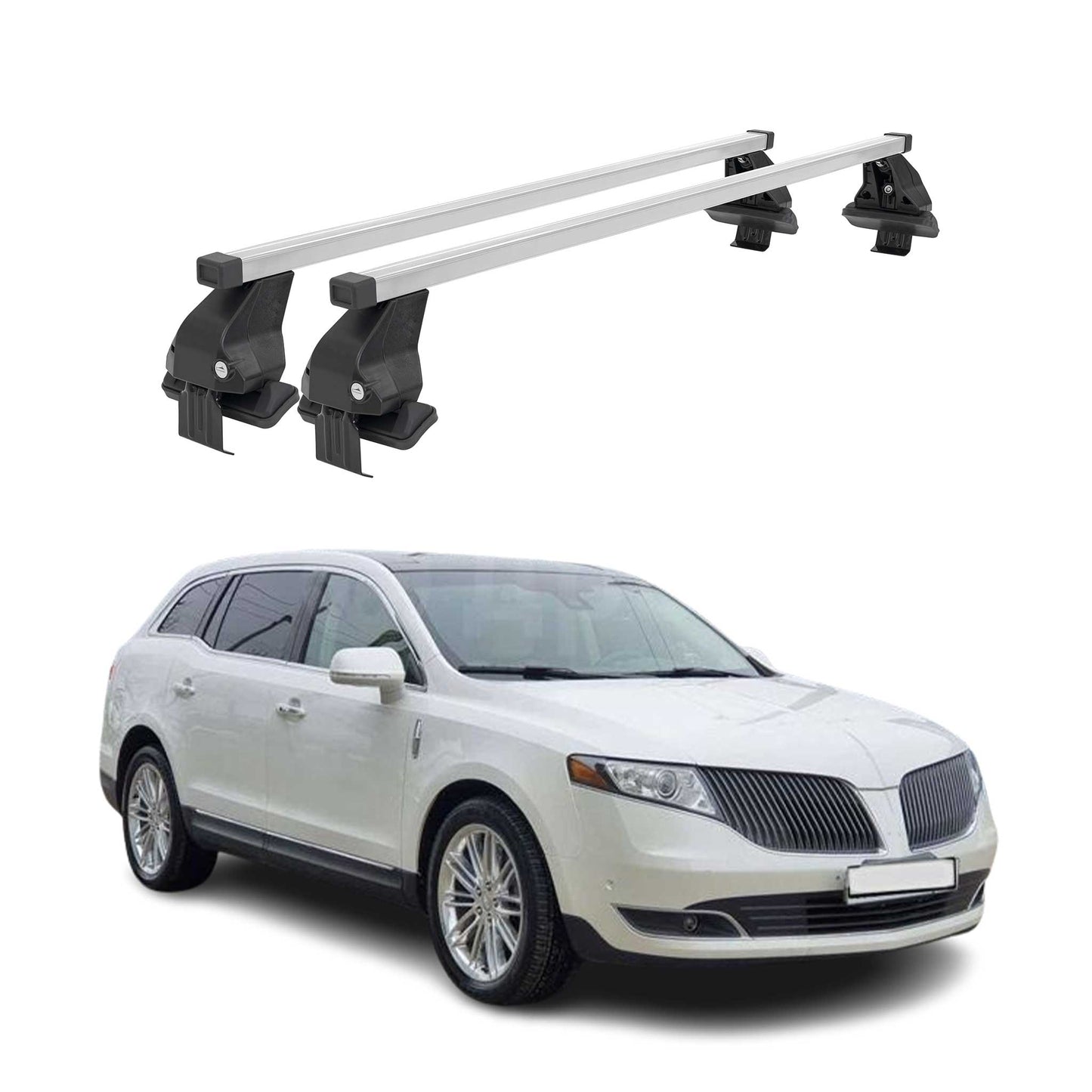 2010-2019 Lincoln MKT Roof Rack Cross Bars Silver