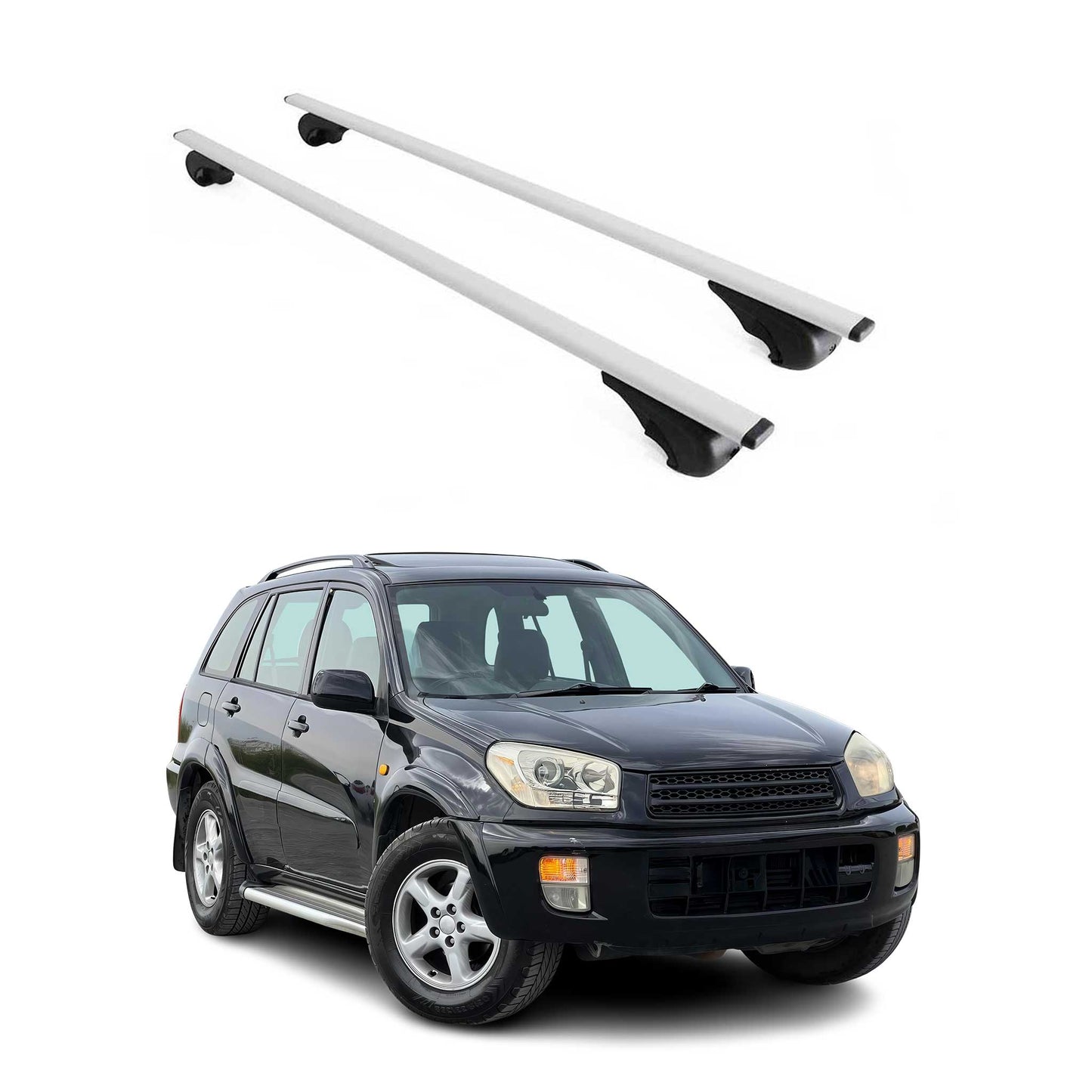 2001-2005 Toyota RAV4 Roof Rack Cross Bars Silver
