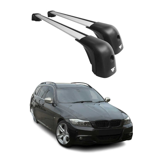2000-2012 BMW 3 Series E46 E91 Touring Roof Racks Cross Bars Silver