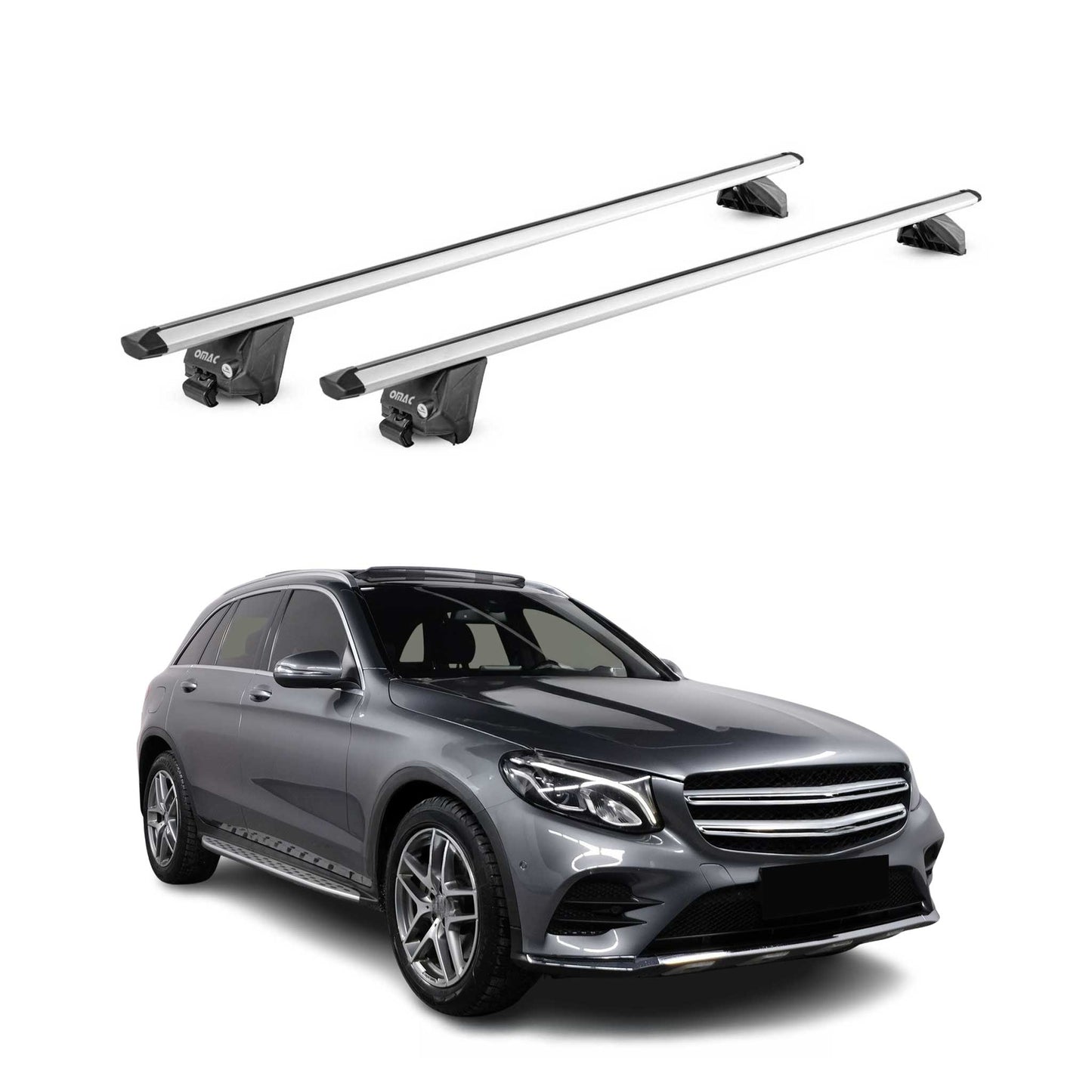 2016-2022 Mercedes GLC Class X253 Roof Rack Cross Bars Silver