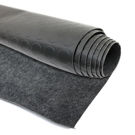 OMAC Rubber Truck Bed Liner Trunk Mat Flooring Mat 118x79 inch Peny Style Black U014793