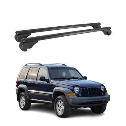 2002-2007 Jeep Liberty Roof Rack Cross Bars Black