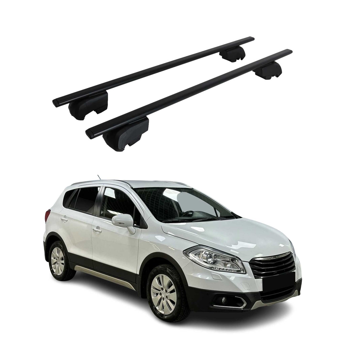 2014-2021 Suzuki SX4 S-Cross Roof Rack Cross Bars Black