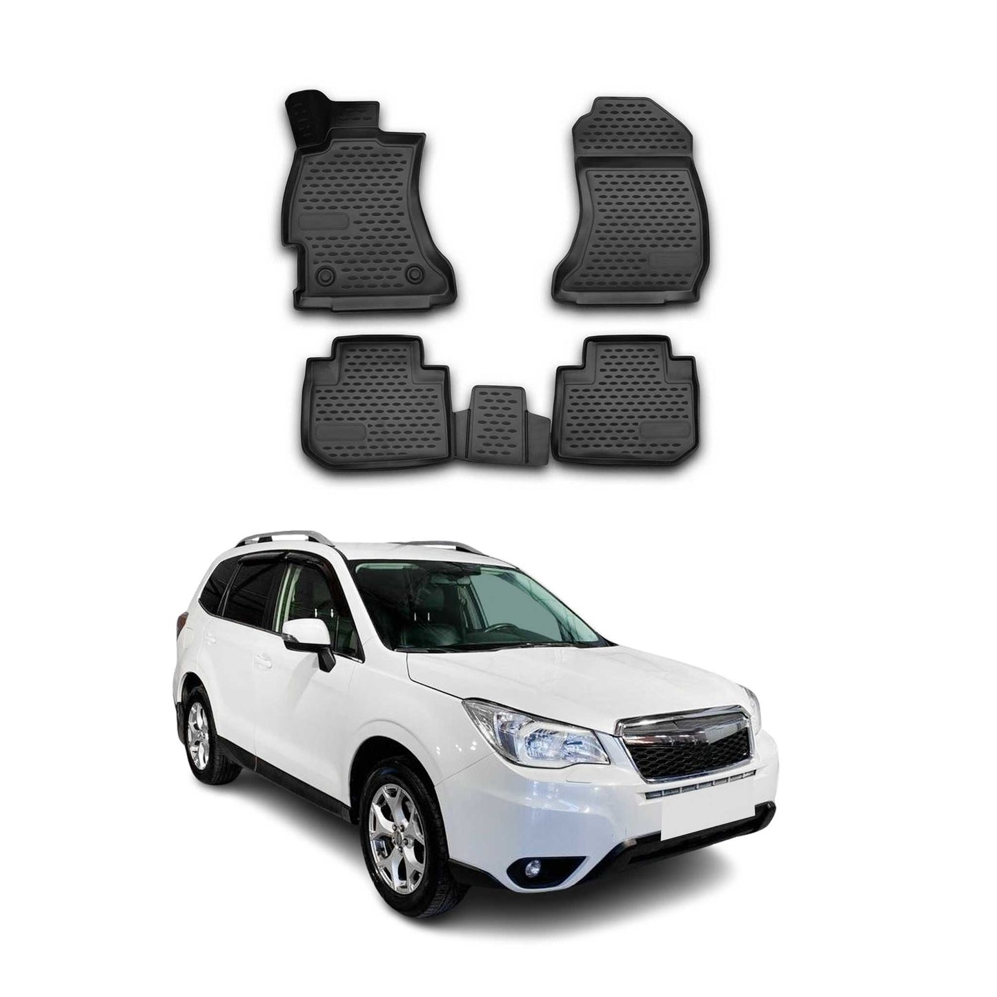 2014-2018 Subaru Forester Floor Mats Liners Full Set All Weather Black