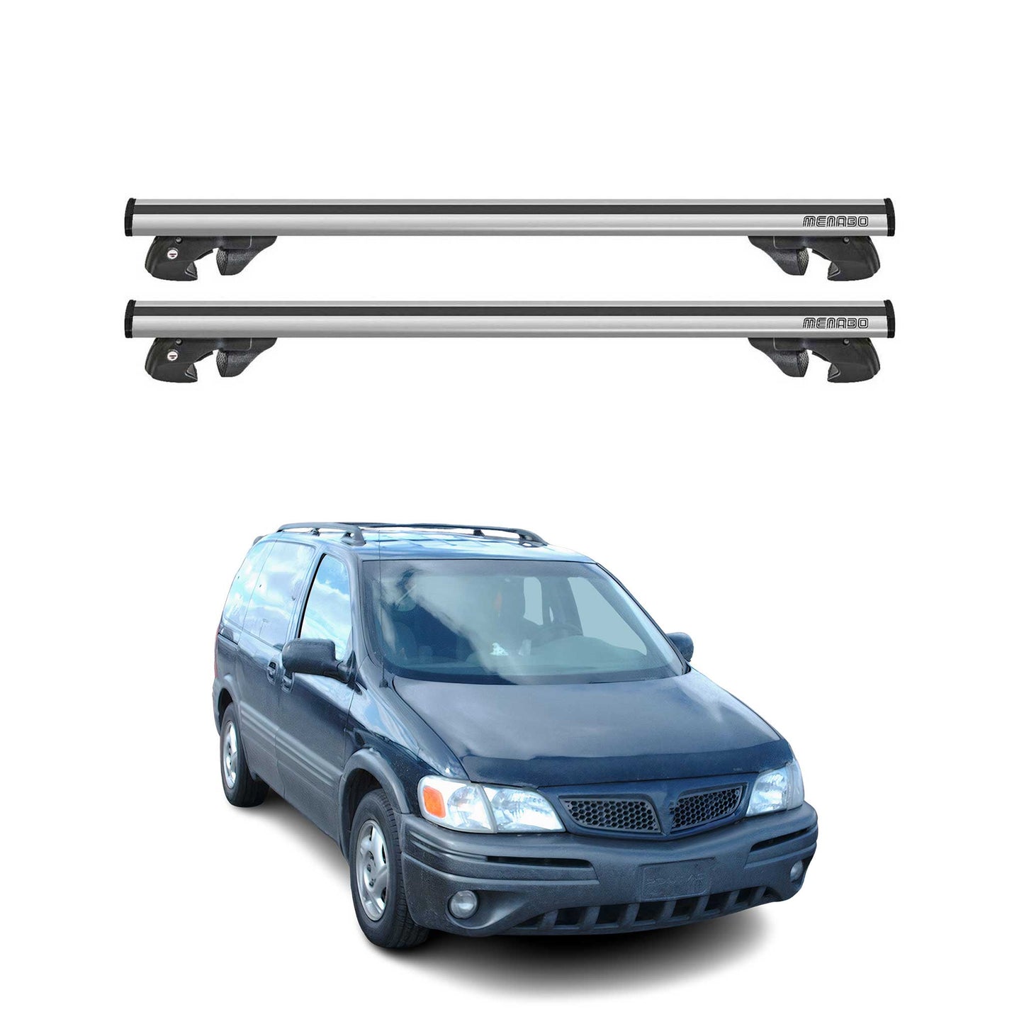 1997-1999 Pontiac Transport Roof Rack Cross Bars Silver