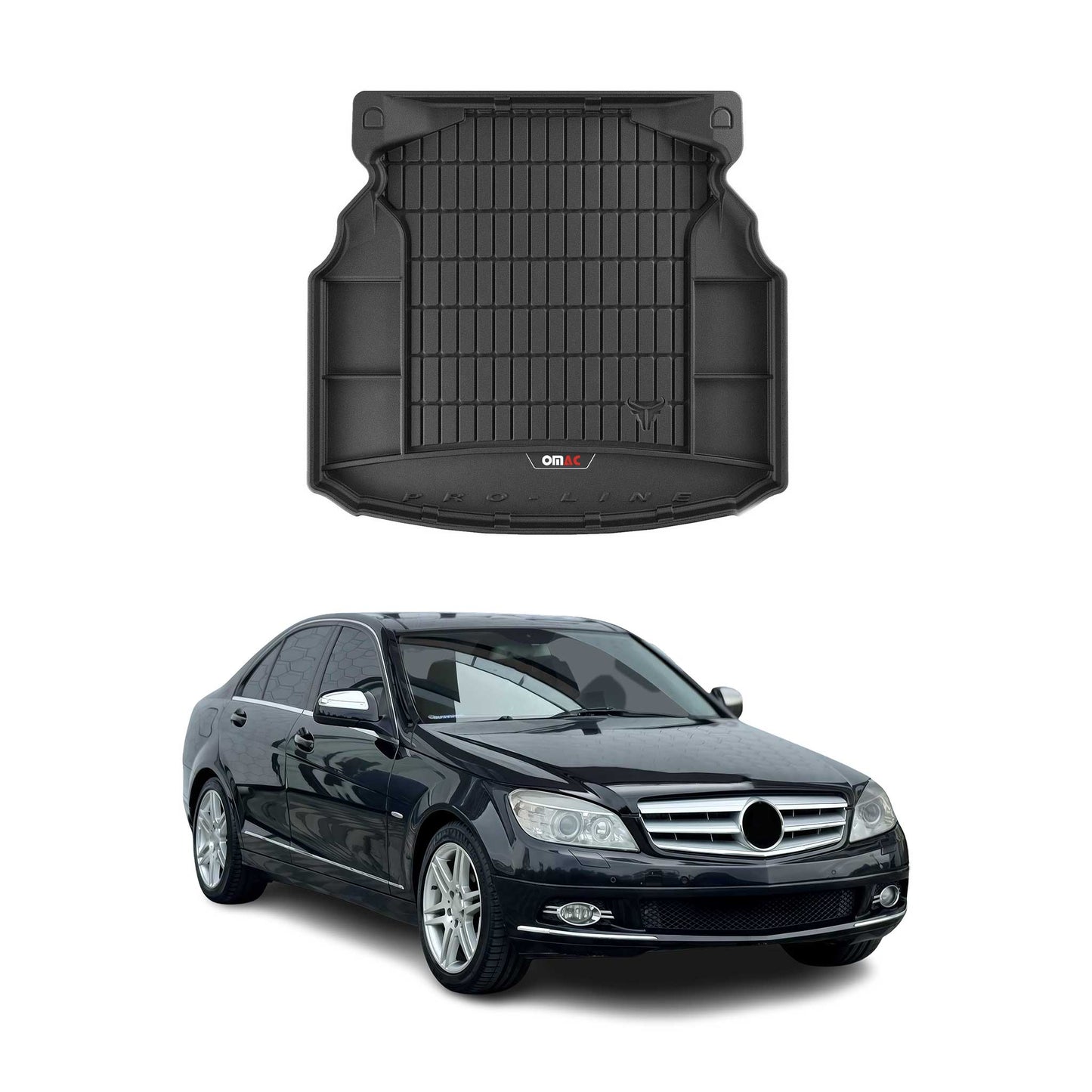 2010-2014 Mercedes C Class W204 Sedan Premium Cargo Liner Trunk Mat All Weather Heavy Duty Black