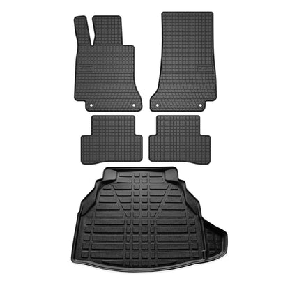 OMAC Floor Mats Cargo Liner Set for Mercedes C Class W205 2015-2021 All-Weather TPE 4738YPS1-484