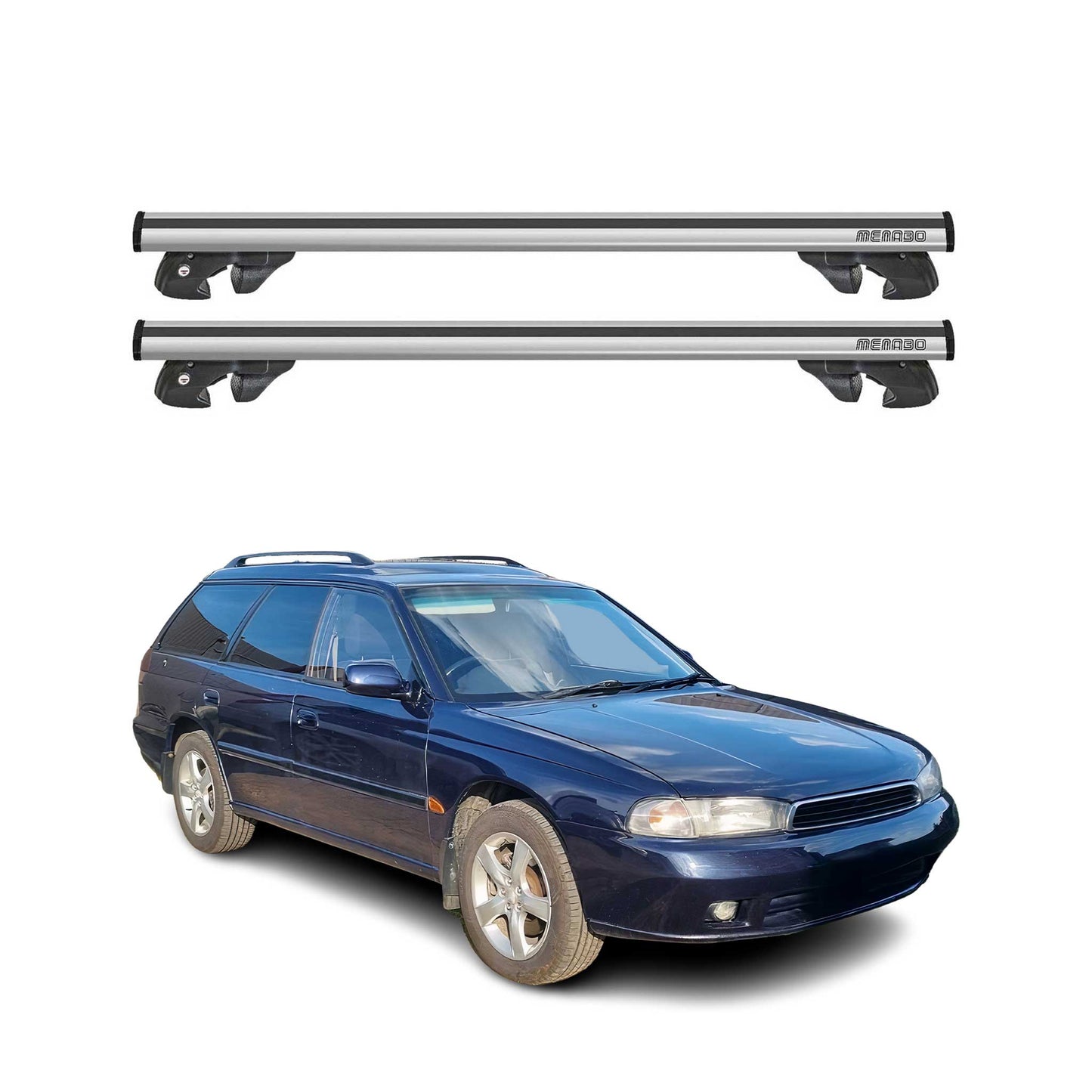 1993-1998 Subaru Legacy Wagon Roof Rack Cross Bars Silver
