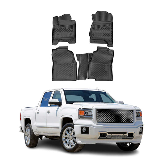 2014-2019 GMC Sierra Denali 1500/2500HD/3500HD 3gen. Crew Cab Floor Mats Liners Full Set All Weather