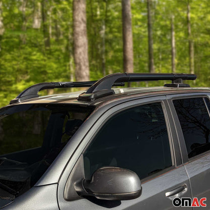2015-2022 Chevrolet Colorado II Top Roof Rack Side Rails Black Alu 4Pcs
