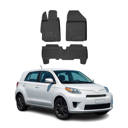 2008-2014 Scion xD Floor Mats Liners Full Set All Weather Black