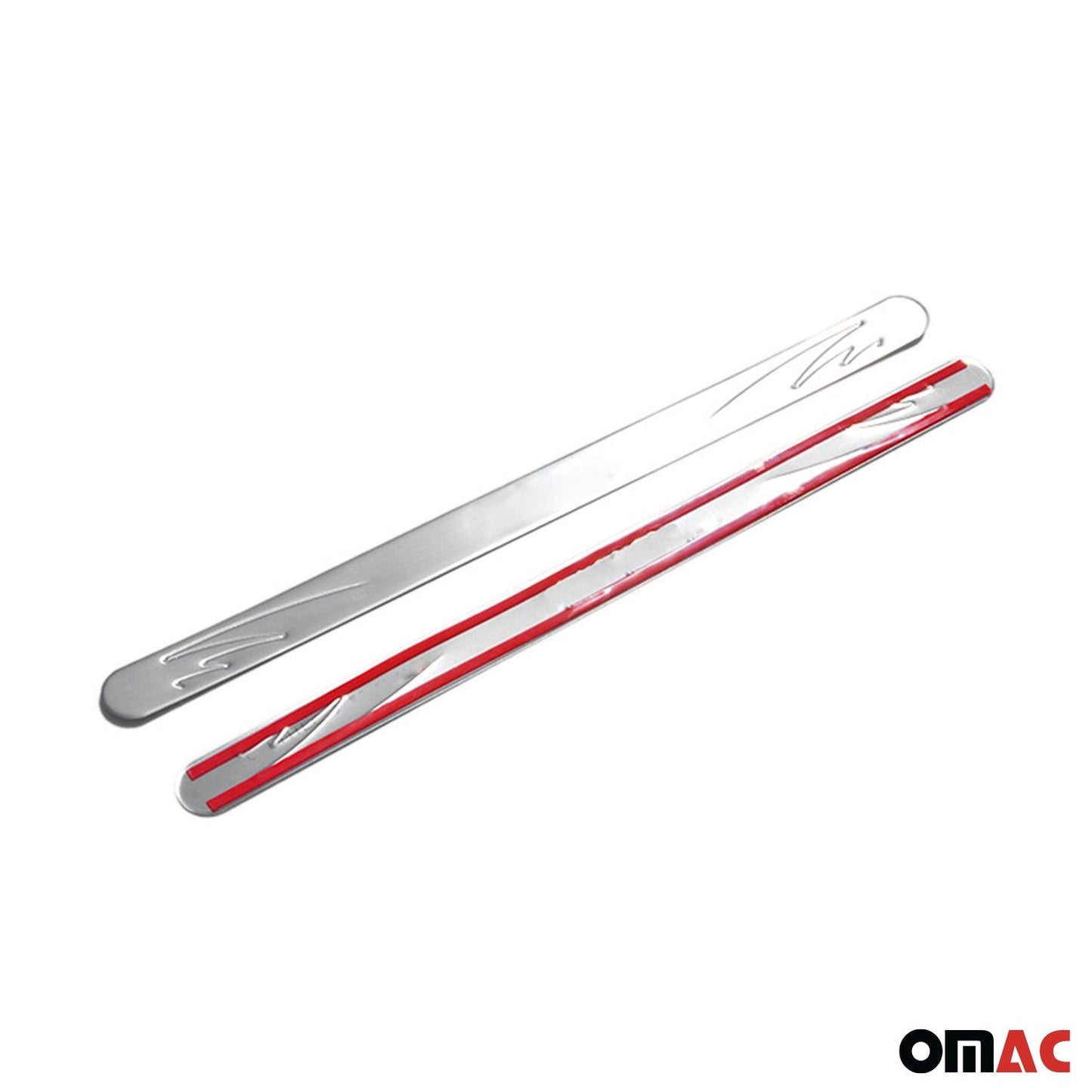 OMAC Door Sill Scuff Plate Scratch Protector for Fiat 500 2012-2016 Steel Silver 2x 2525092