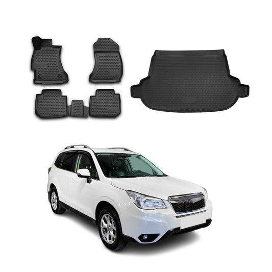 2014-2018 Subaru Forester Floor Mats & Cargo Liner Full Set All Weather Black