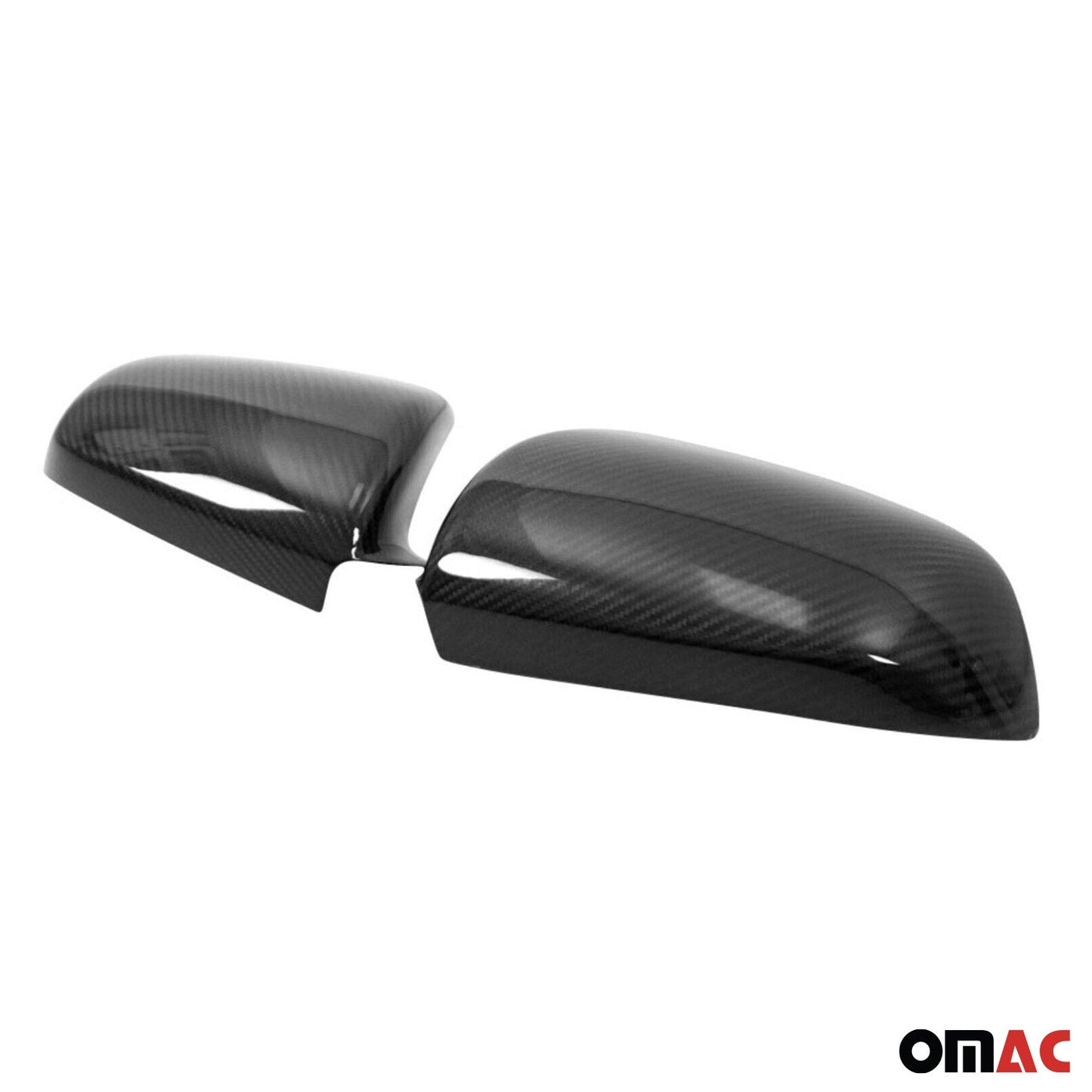 OMAC Side Mirror Cover Caps Fits Audi A4 2001-2005 Sedan Carbon Fiber Black 2 Pcs 1118111C