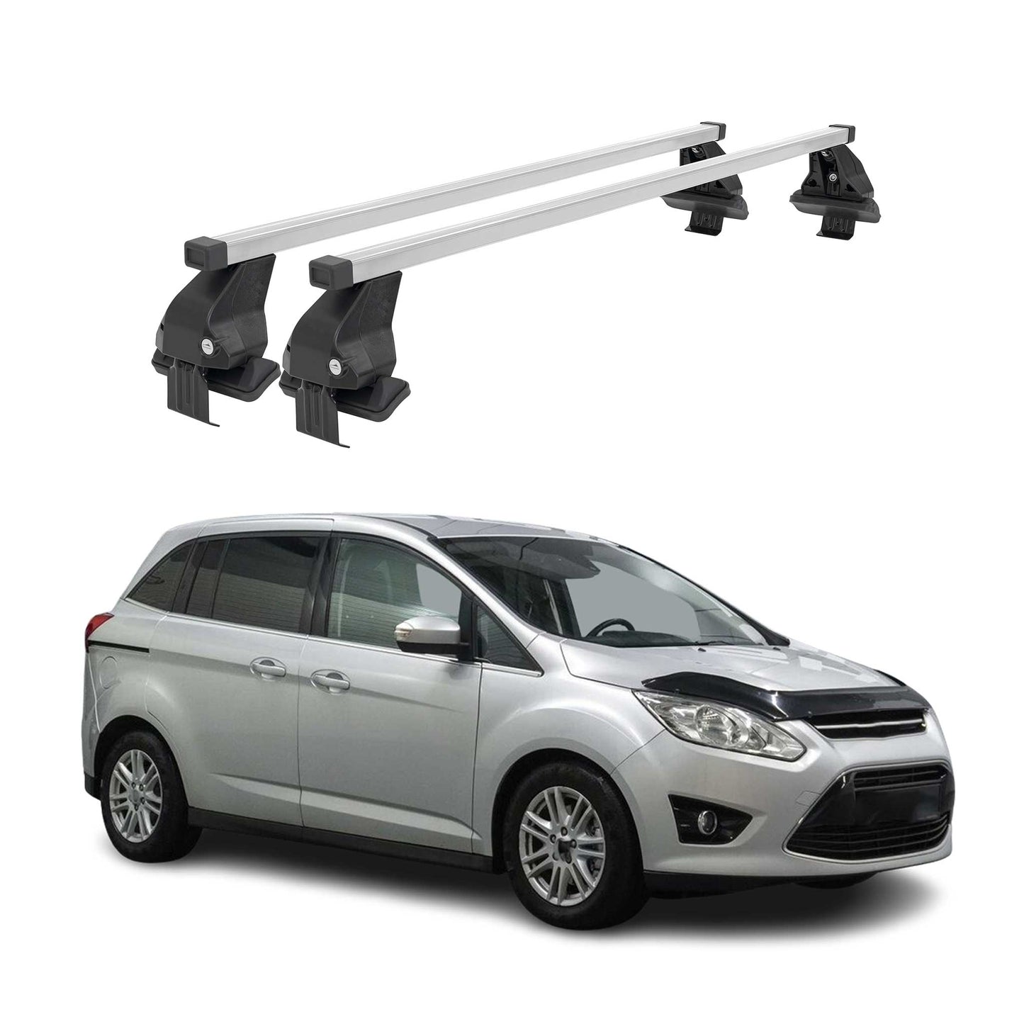 2013-2017 Ford C-Max Roof Rack Cross Bars Silver