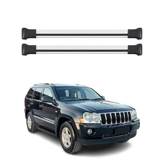 2005-2010 Jeep Grand Cherokee Roof Rack Cross Bars Silver
