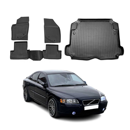 2001-2009 Volvo S60 Floor Mats & Cargo Liner Full Set All Weather Black