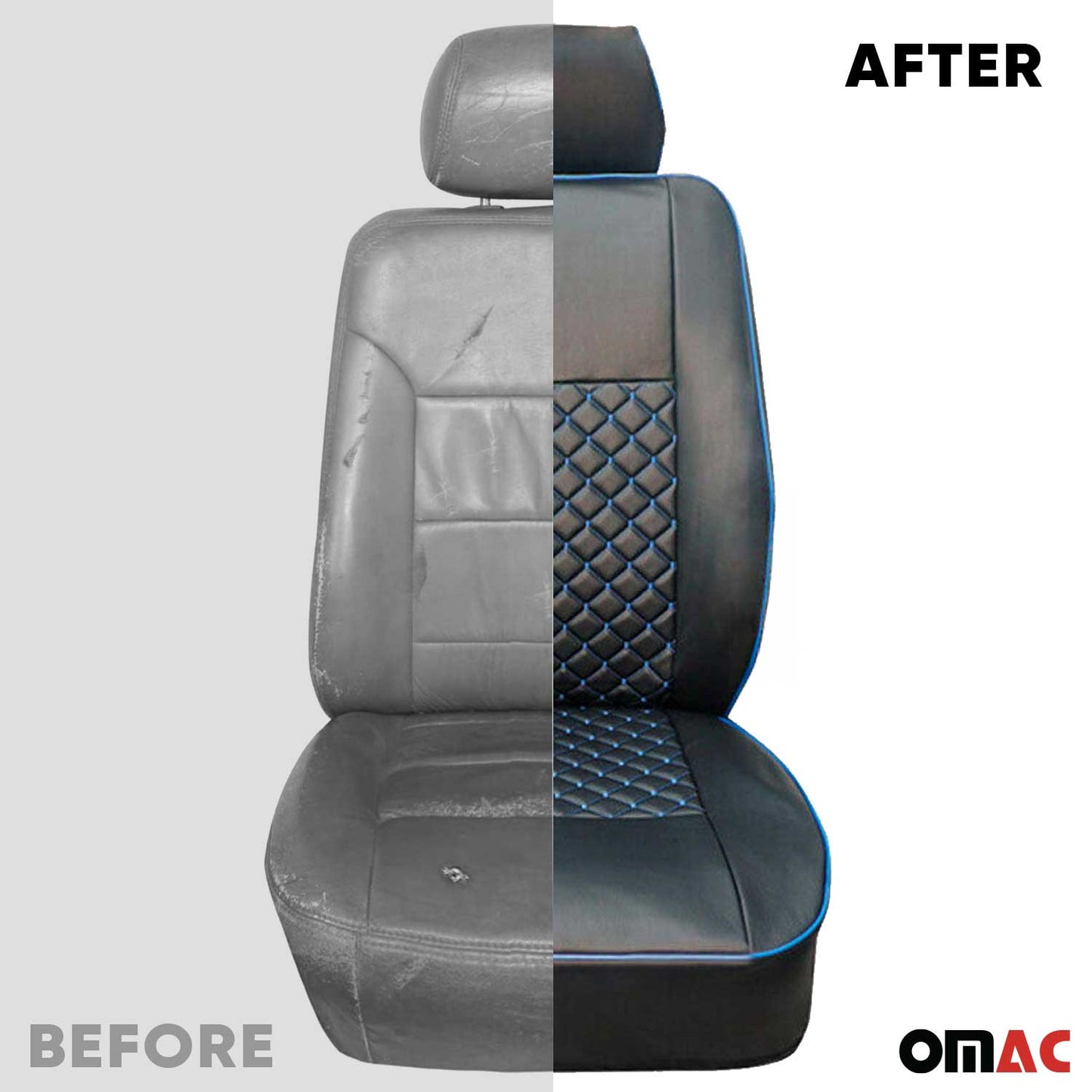 2006-2018 Mercedes Sprinter W906 Leather Custom fit Seat Cover Black Blue