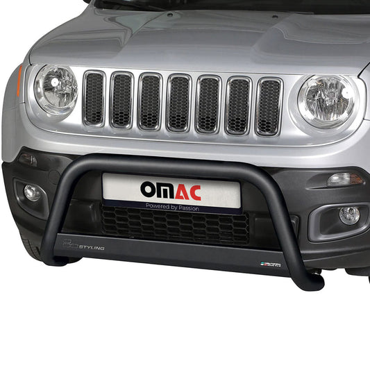 OMAC Bull Bar Push Front Bumper Grille for Jeep Renegade 2015-2018 Black 1 Pc 1708MSBB085B