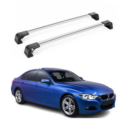 2012-2019 BMW 3 Series F30 Sedan Roof Rack Cross Bars Silver