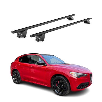 2018-2025 Alfa Romeo Stelvio Roof Rack Cross Bars Black