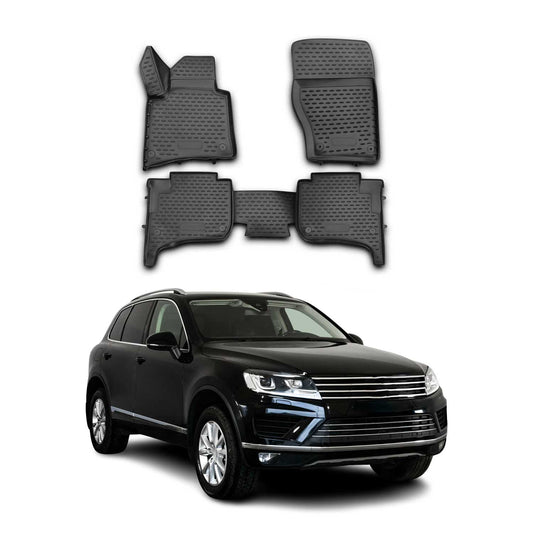 2010-2017 VW Touareg Floor Mats Liners Full Set All Weather Black