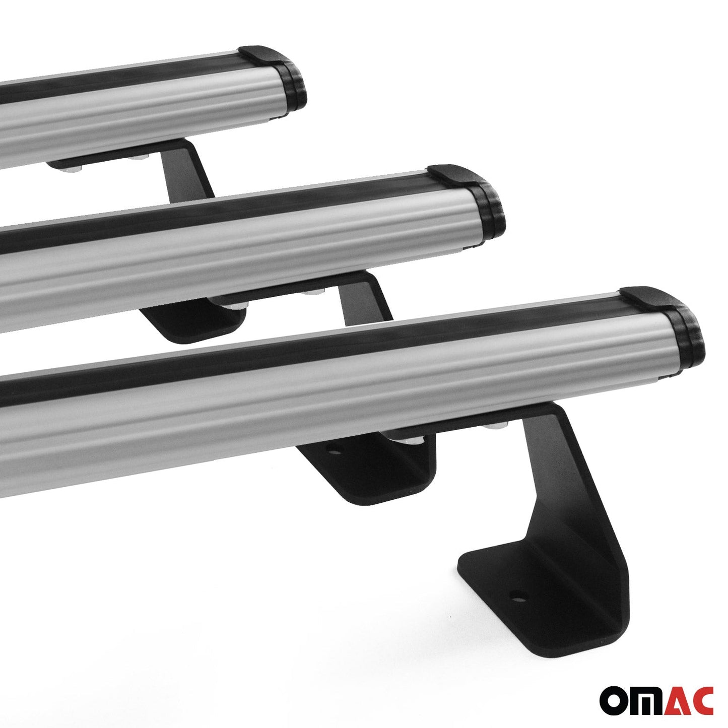 OMAC Trunk Bed Carrier Roof Racks Cross Bars for Nissan NV200 2013-2021 Alu Silver 3x 7566920-3