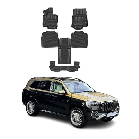 2020-2025 Mercedes GLS Class X167 Floor Mats Liners Full Set All Weather 6 Passenger Black