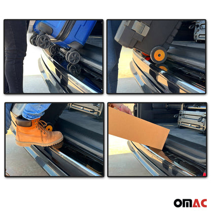 OMAC Rear Bumper Sill Cover Protector Guard for Fiat 500X 2016-2023 Steel Dark 1Pc 2541093B